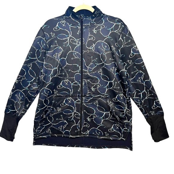 Victoria's Secret Sport Chain Printed Full Zip Jacket Size Medium - Picture 1 of 6